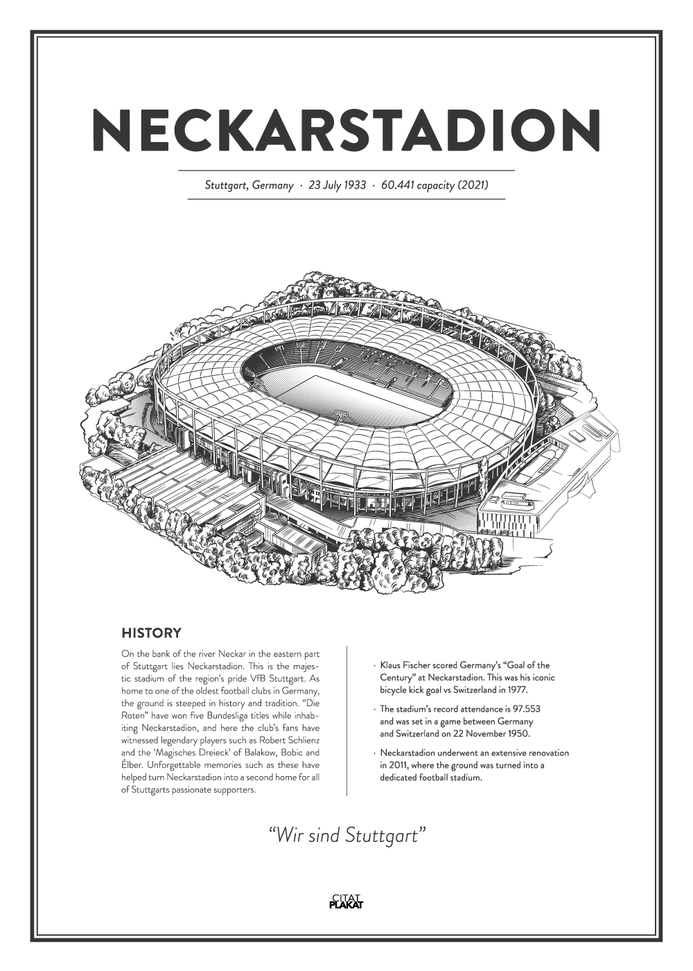 Neckarstadion - VfB Stuttgart arena - stadionplakat