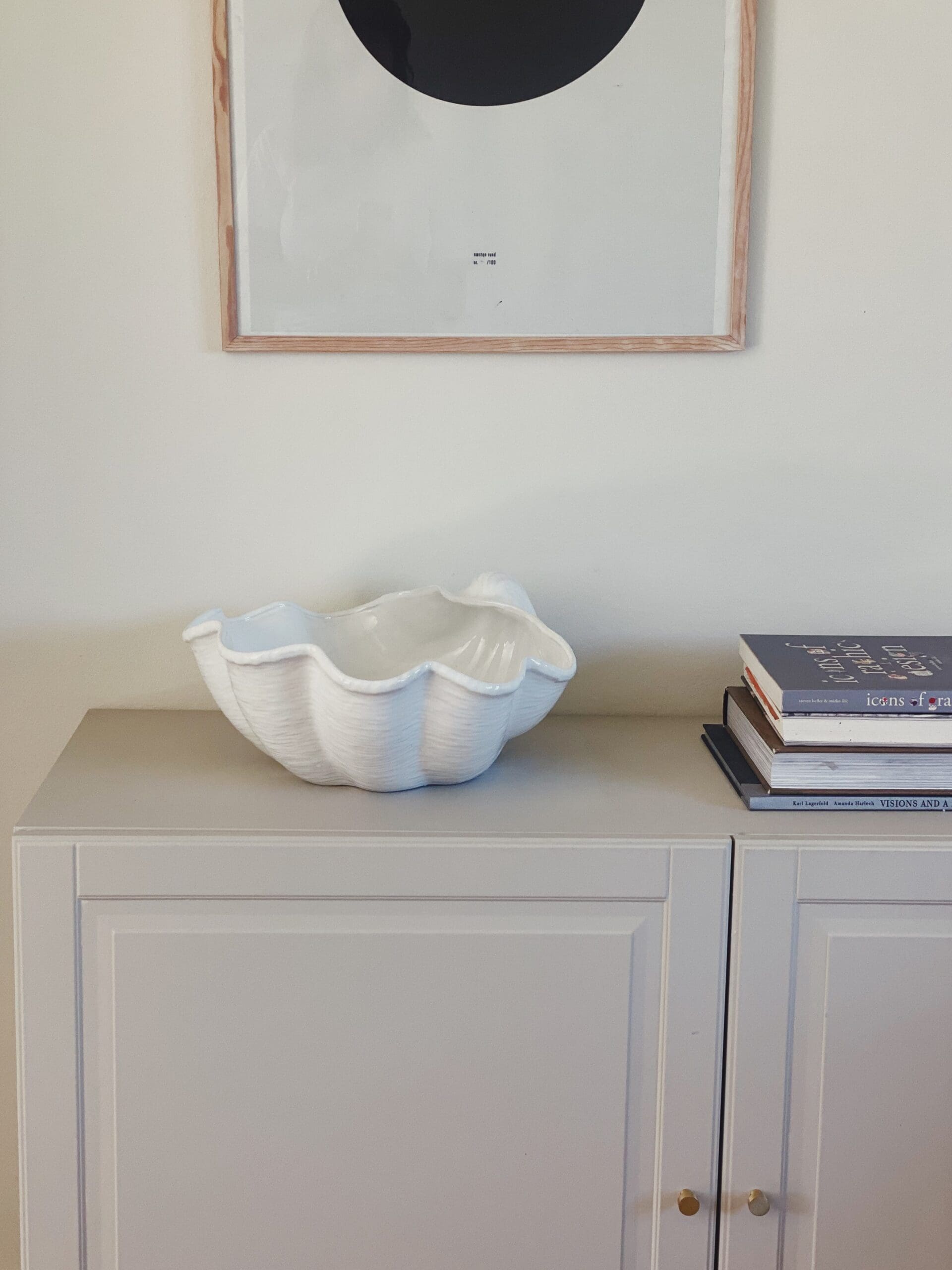 Italiensk Muslingeskål - Vintage - Porcelæn - Hvid