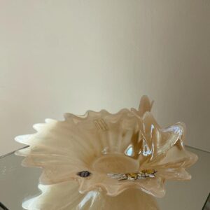 Murano Skål - Germaine - Vintage - Beige/Sølv