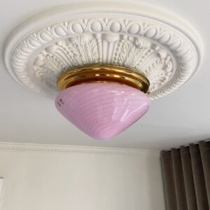 Murano Plafond - Vintage - Venini - Rosa Swirl - 2 stk.