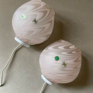 Murano Væglamper - Vintage - Mat Rosa - 2 stk.