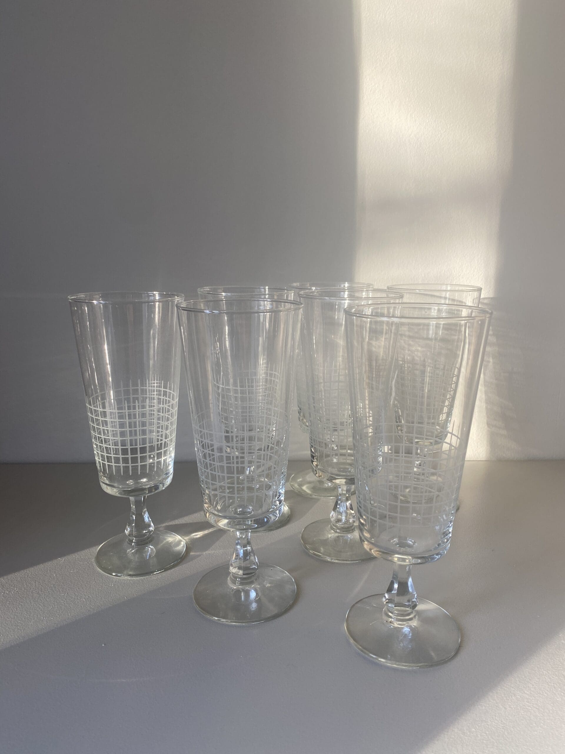Drinksglas på stilk- Klart glas - 7 stk.