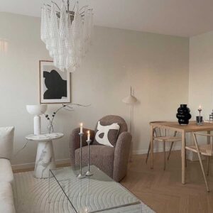 Murano Lysekrone - Dråbe - Klar - 41 glasblade Krom blank