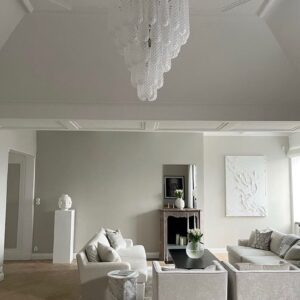 Murano Chandelier - Drop - 52 glasses - Transparent Chrome shiny