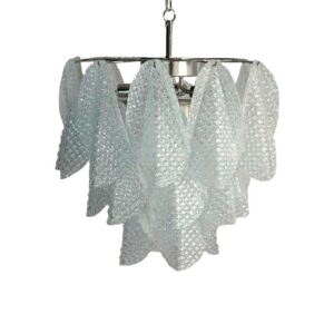 Murano Chandelier - 23 Rondini - Granigliar - Transparent Chrome patinated