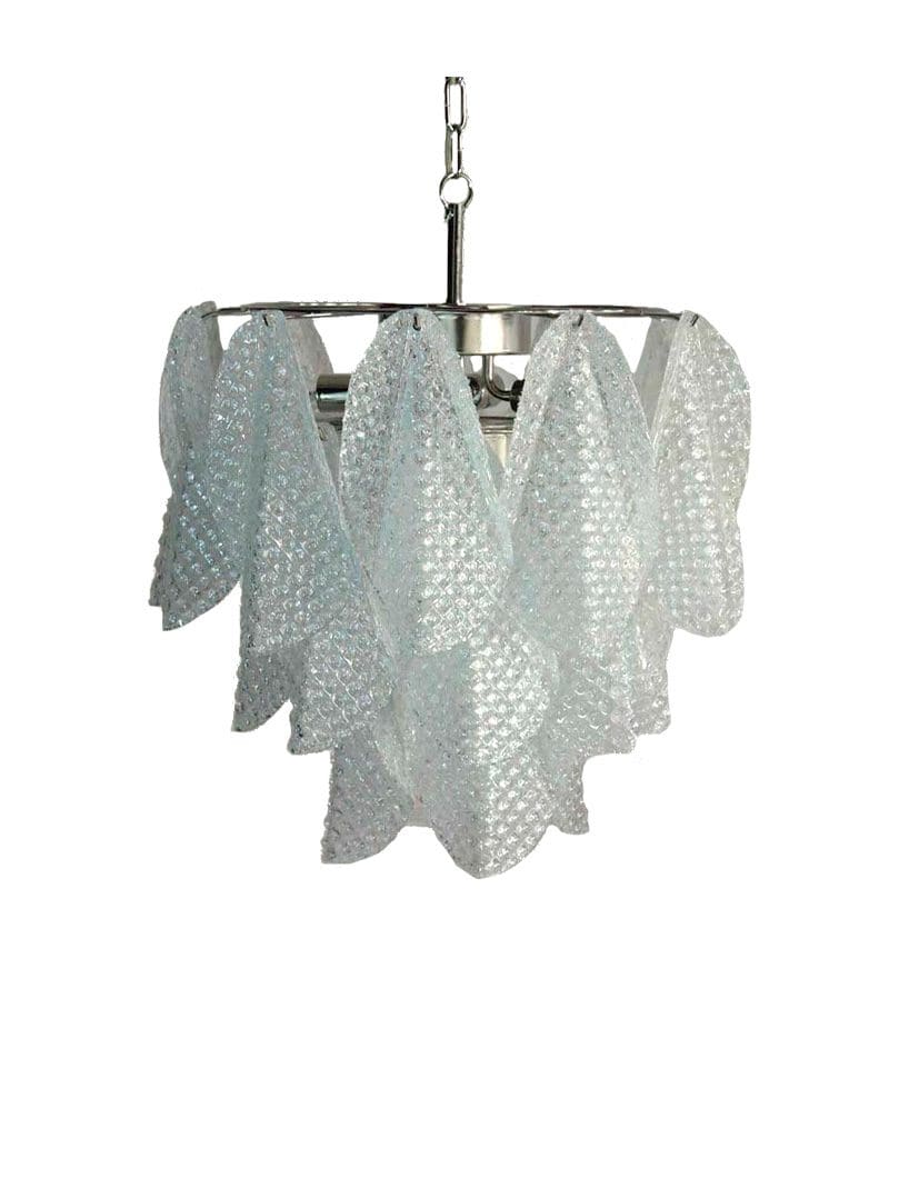 Murano Chandelier - 23 Rondini - Granigliar - Transparent Chrome shiny