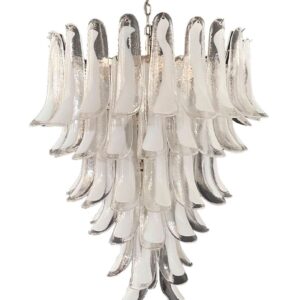 Murano Chandelier - 75 petals - Transparent Chrome patinated