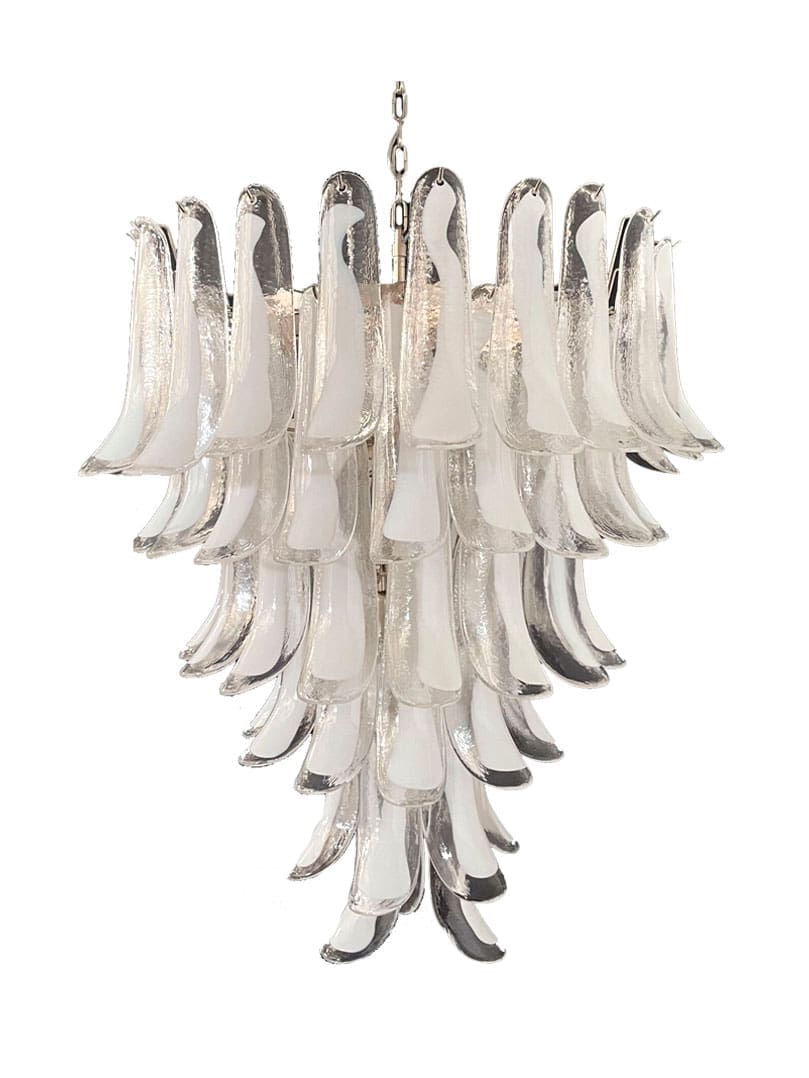 Murano Chandelier - 75 petals - Transparent Chrome shiny