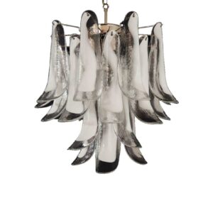 Murano Chandelier - 26 petals - White Chrome patinated
