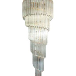 Murano Chandelier - Spiral - 166 prisms - Transparent Chrome patinated