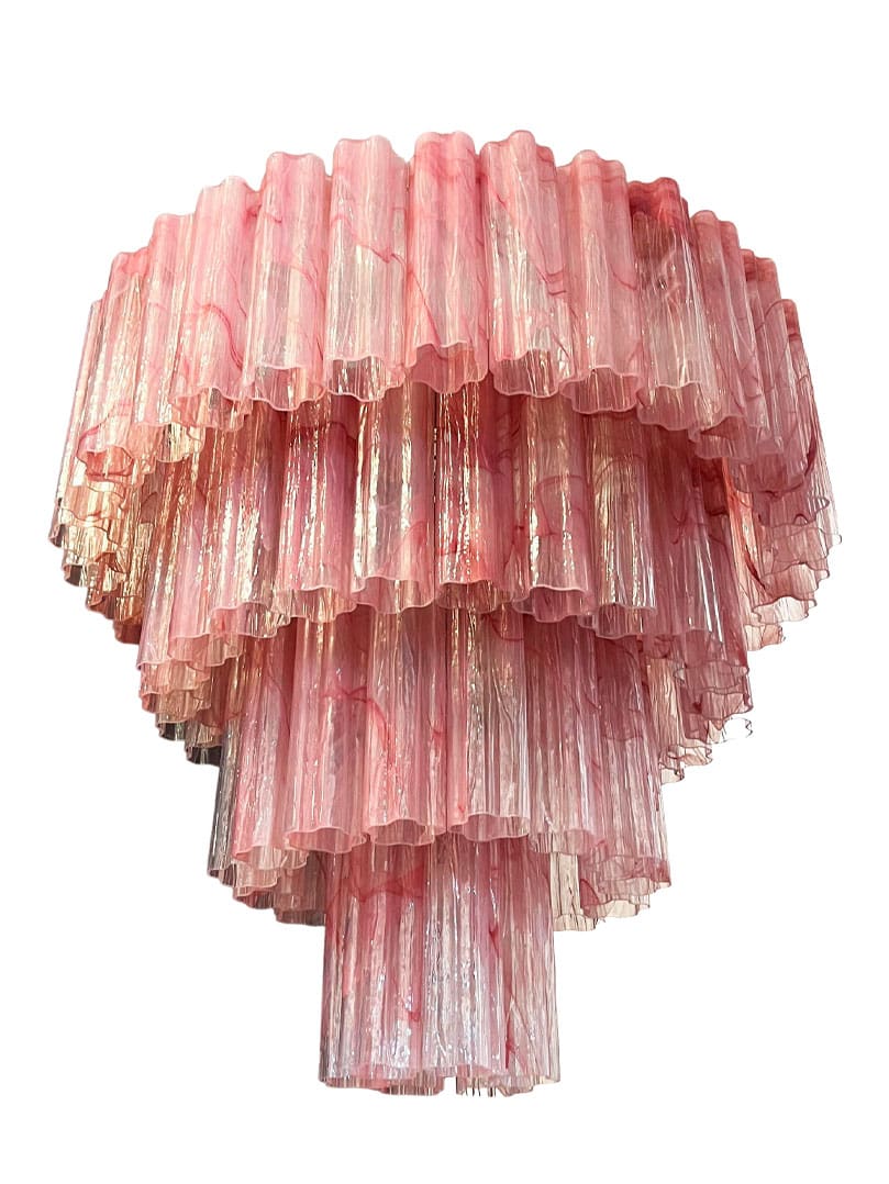 Murano Lysekrone - 78 tuber - Alabaster Rosa Krom blank