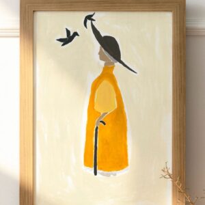 Poster - Lady with birds - A3