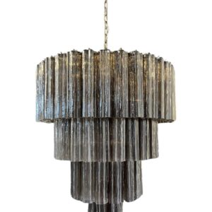 Murano Chandelier - 78 tubes - Smoked Chrome shiny