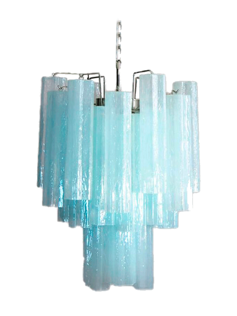 Murano Chandelier - 30 tubes - Opal Chrome patinated