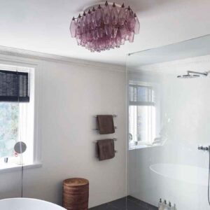 Murano Lysekrone - Poliedri - 56 glas - Rosa