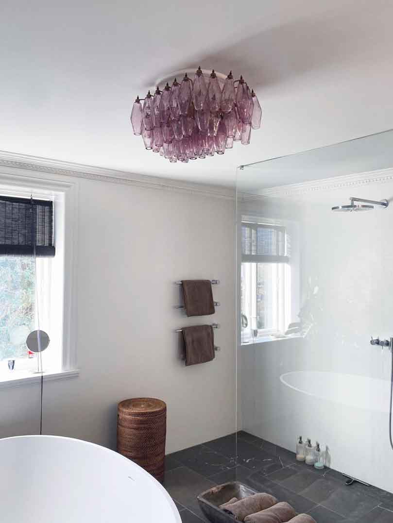 Murano Lysekrone - Poliedri - 56 glas - Rosa