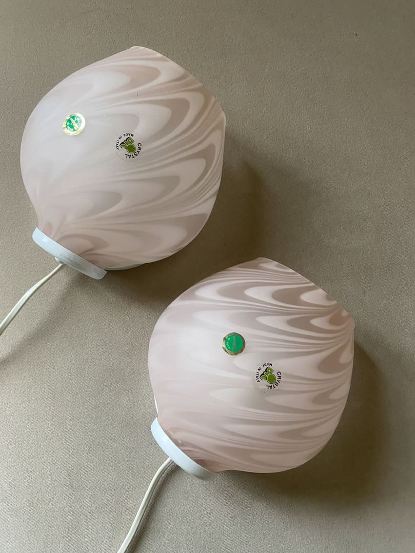 Murano Wall Lights - Vintage - Matte Pink