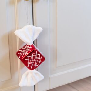 Christmas decoration - Diamand - Red/white glitter - 19 cm