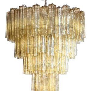 Murano Chandelier - 80 tubes - Amber Chrome patinated