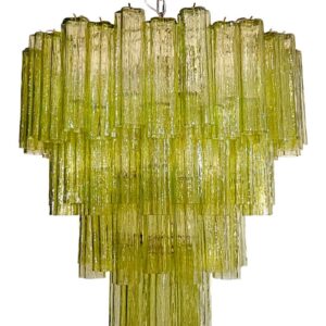 Murano Lysekrone  -  80 tuber  -  Grøn Krom blank