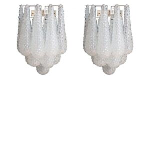 Murano  -  Vägglampa  -  Droppe  -  Klar Krom patinerad