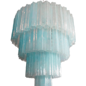 Murano ljuskrona  -  78 rör  -  Opal Krom patinerad
